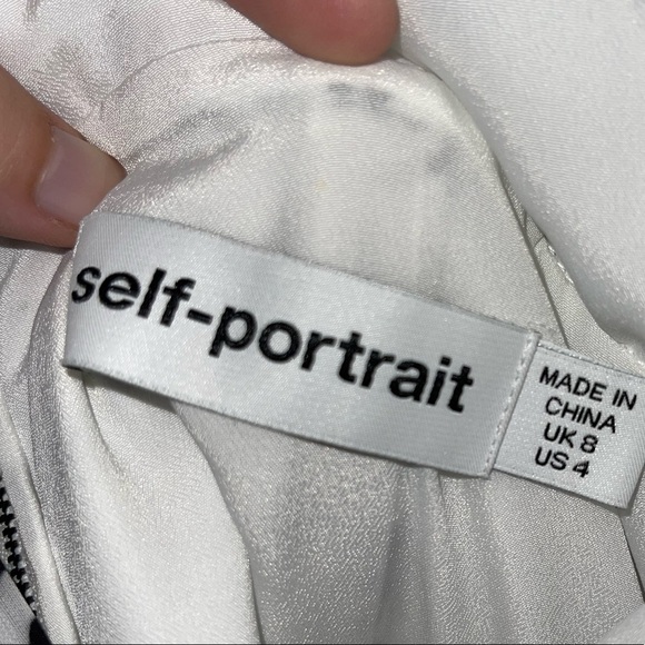 SELF PORTRAIT Zebra Print V Neck Pleated Mini Dress Size 4 - Picture 11 of 12